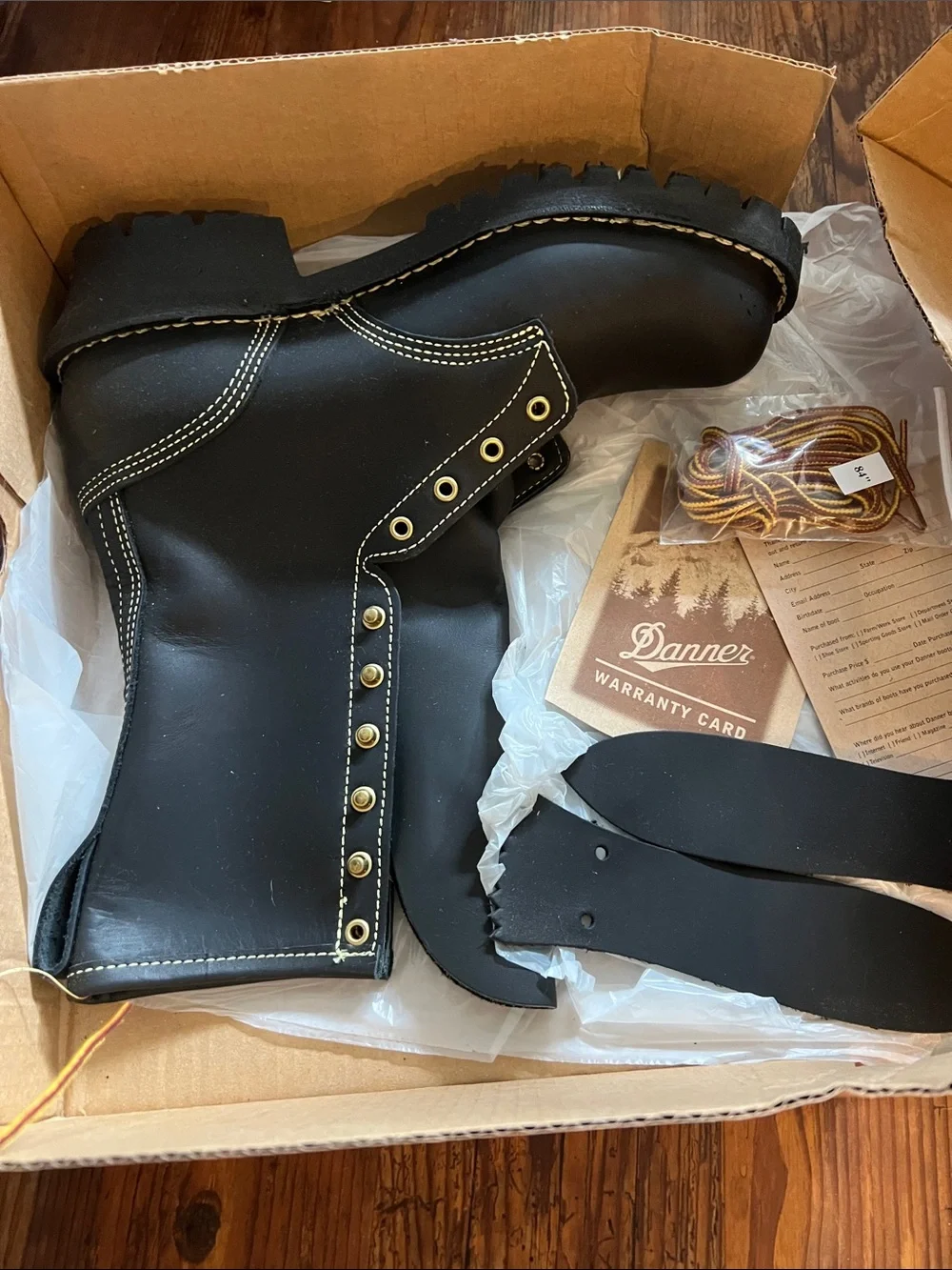 Danner Black Leather Work Boots with Tan Laces
